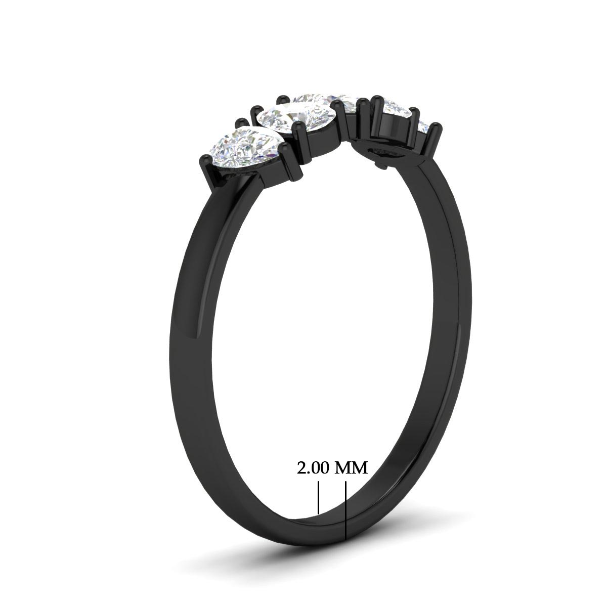 0.75 Carat 5 Stone Wedding Band Diamond Teardrop