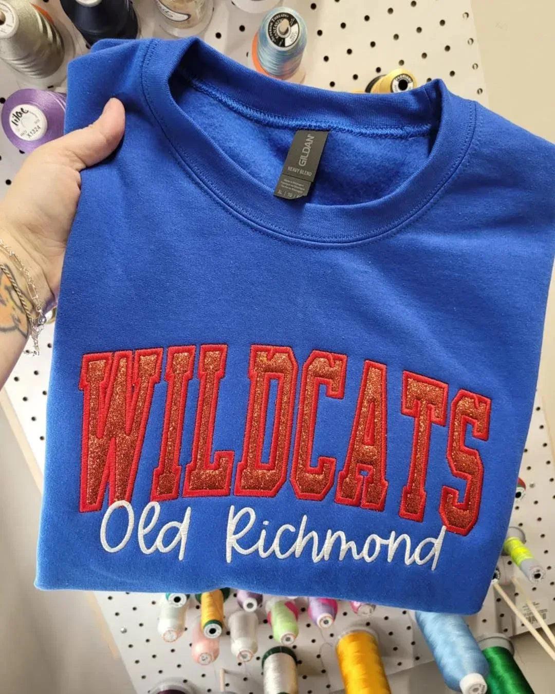 Varsity Glitter Applique Embroidered Shirt | Custom September Script & Personalized Sleeve | Merch Girls