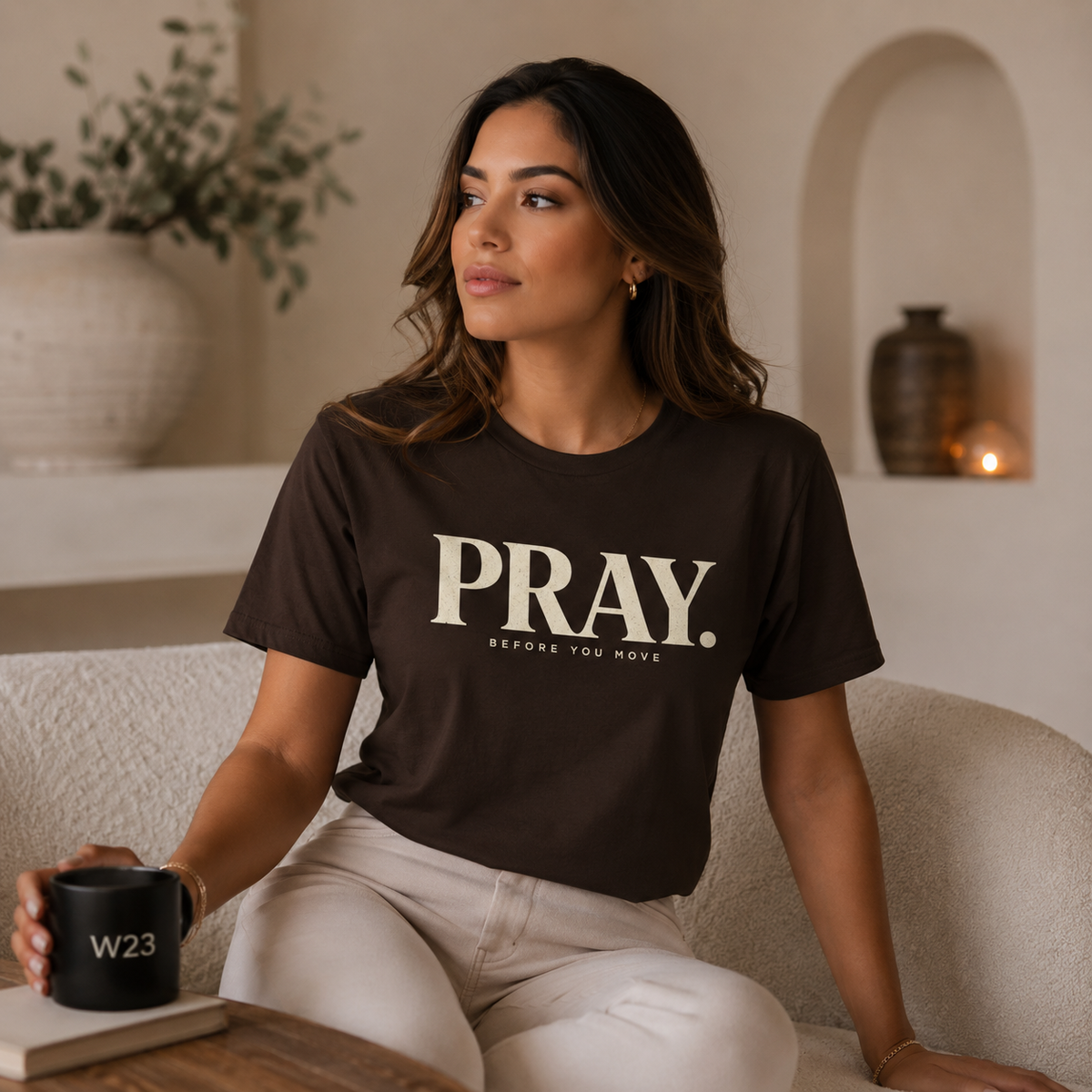 PRAY. Graphic Tee — "Pray Before You Rise" Inspirational Christian T‑Shirt