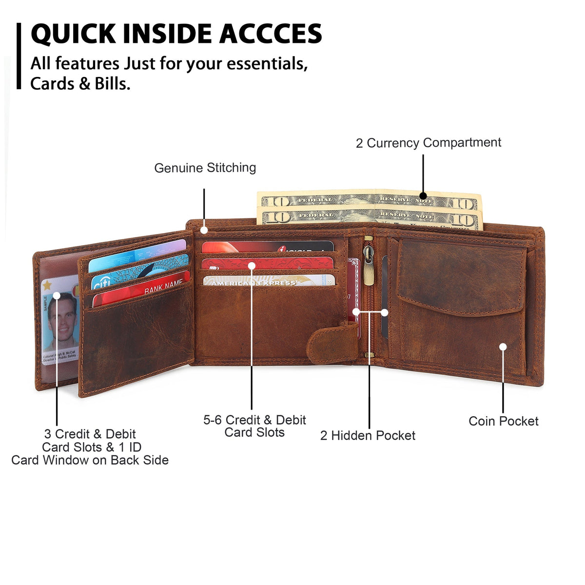 Buffalo Leather Men's Wallet - Hunter