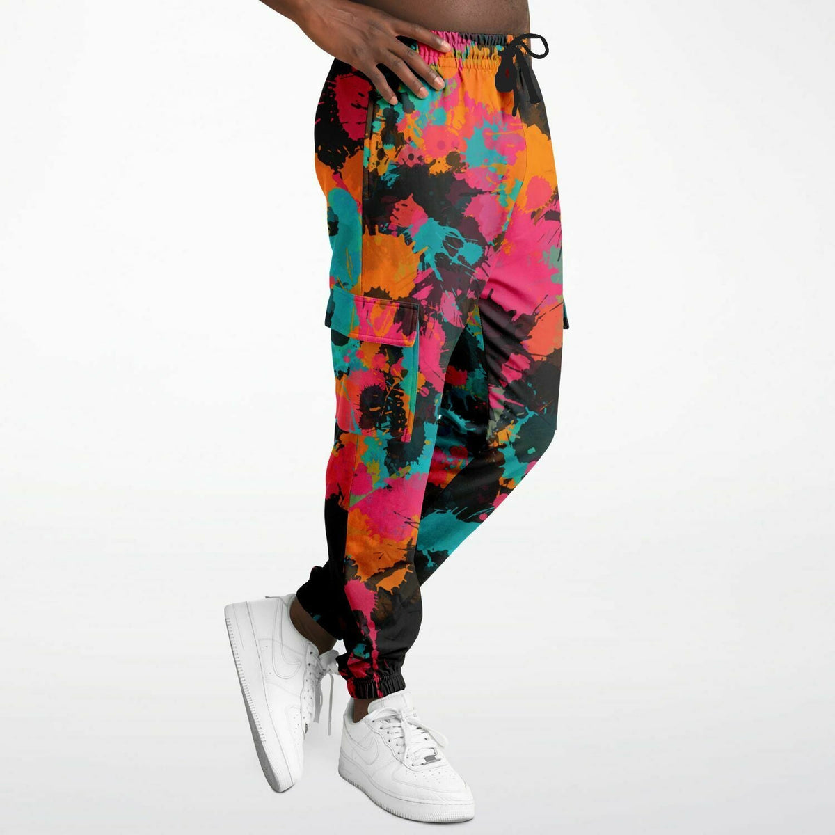 Fiesta Colors Paint Splatter Unisex Cargo Joggers (Fleece Lined)