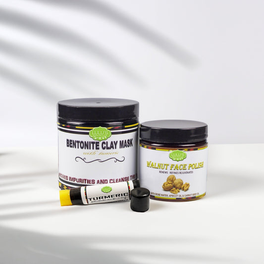 Detox & Glow Skin Trio – Clay Mask, Face Polish & Lip Balm
