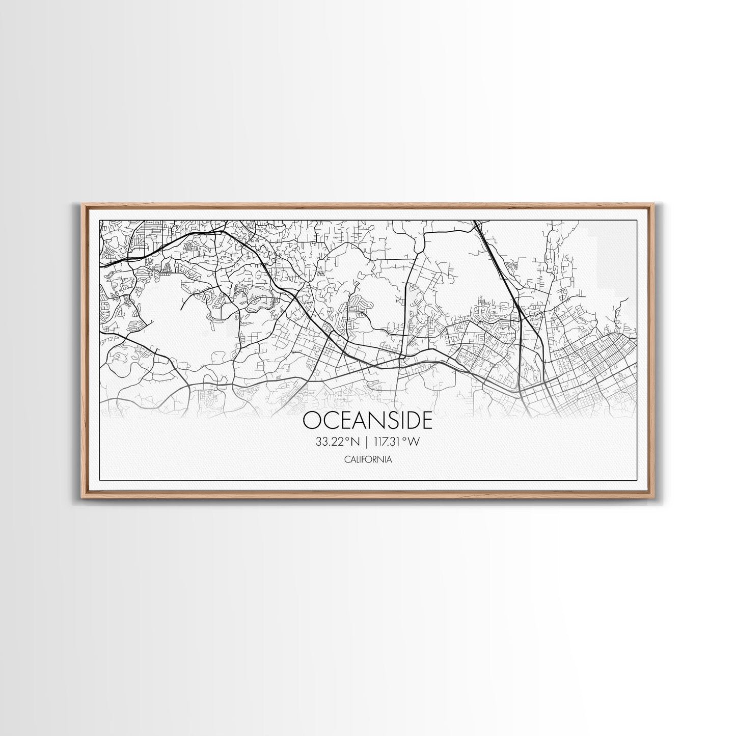 Oceanside City Map, California Art, Map Print, Minimalist Wall Art, Wall Art, Canvas Art, Beach House Wall Art, Landscape Wall Art, Prints