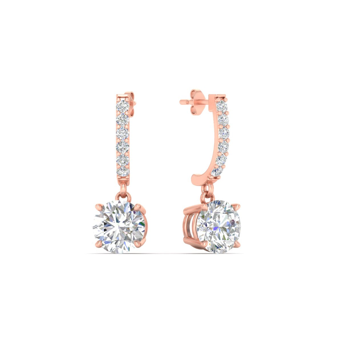 1 Carat Solitaire Diamond Drop Earrings