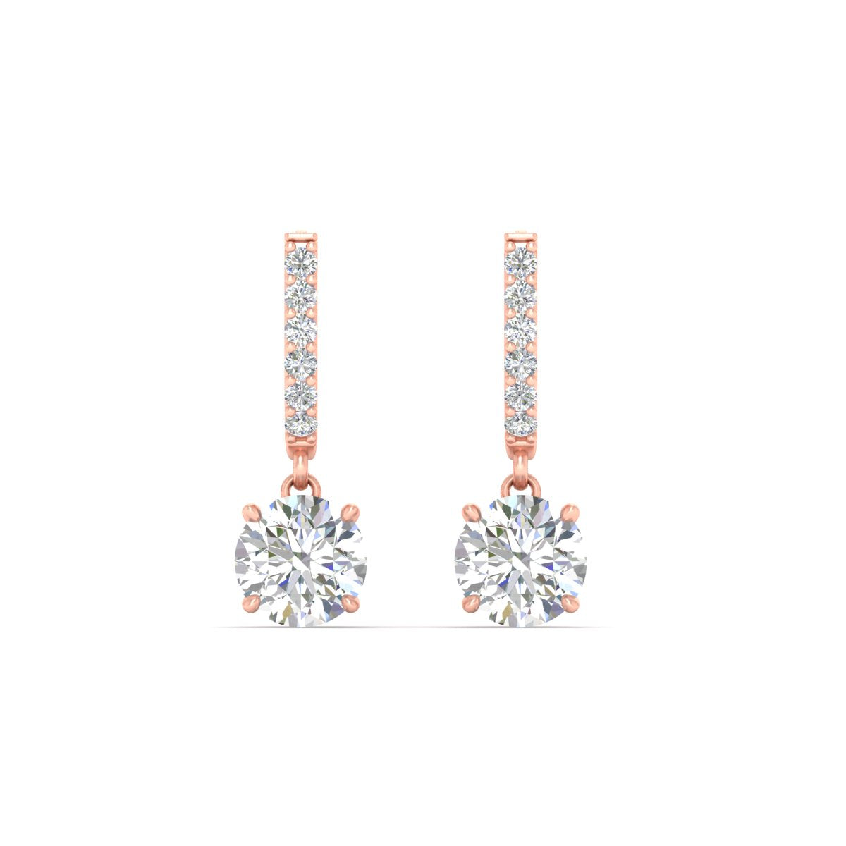 1 Carat Solitaire Diamond Drop Earrings
