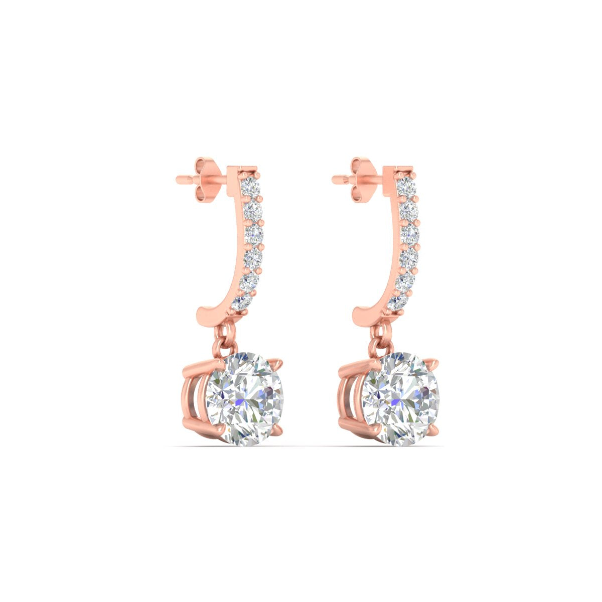 1 Carat Solitaire Diamond Drop Earrings