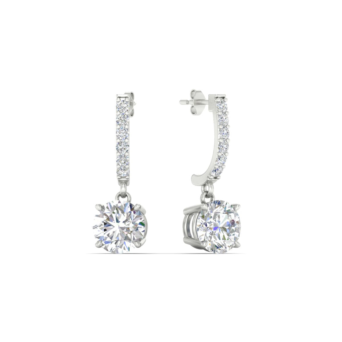 1 Carat Solitaire Diamond Drop Earrings