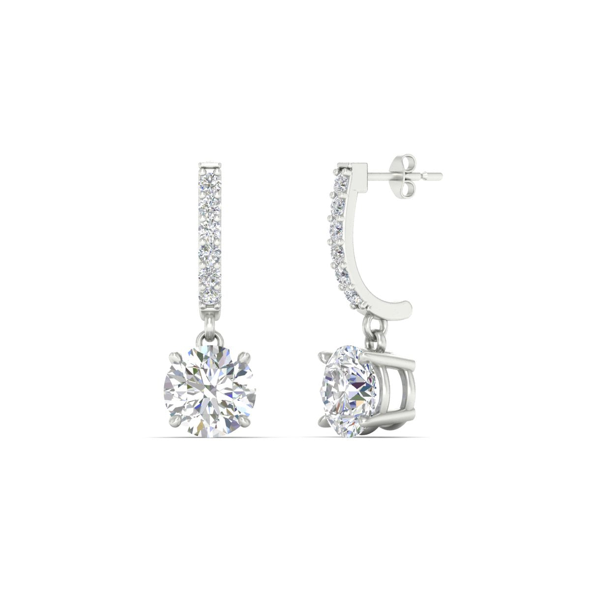 1 Carat Solitaire Diamond Drop Earrings