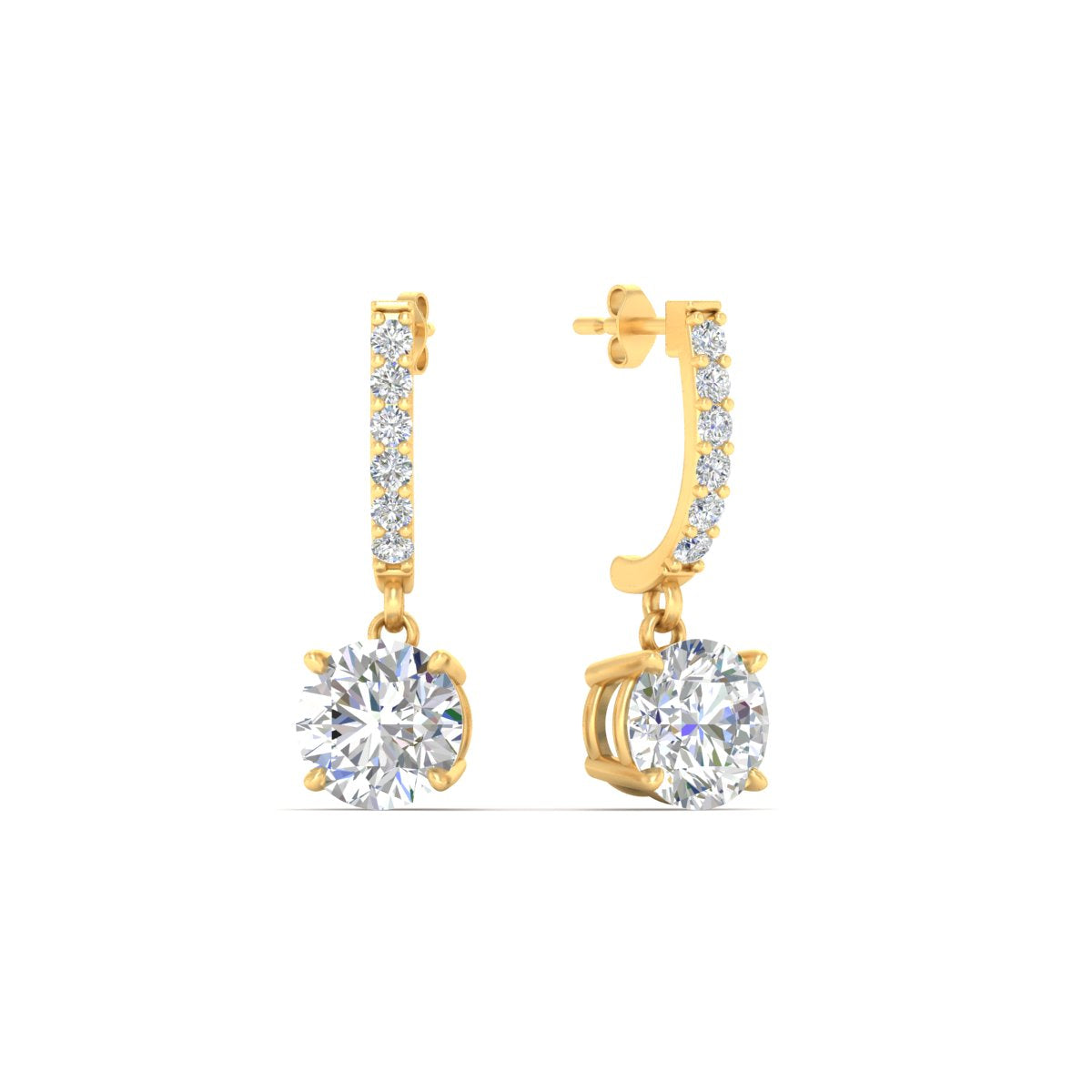 1 Carat Solitaire Diamond Drop Earrings