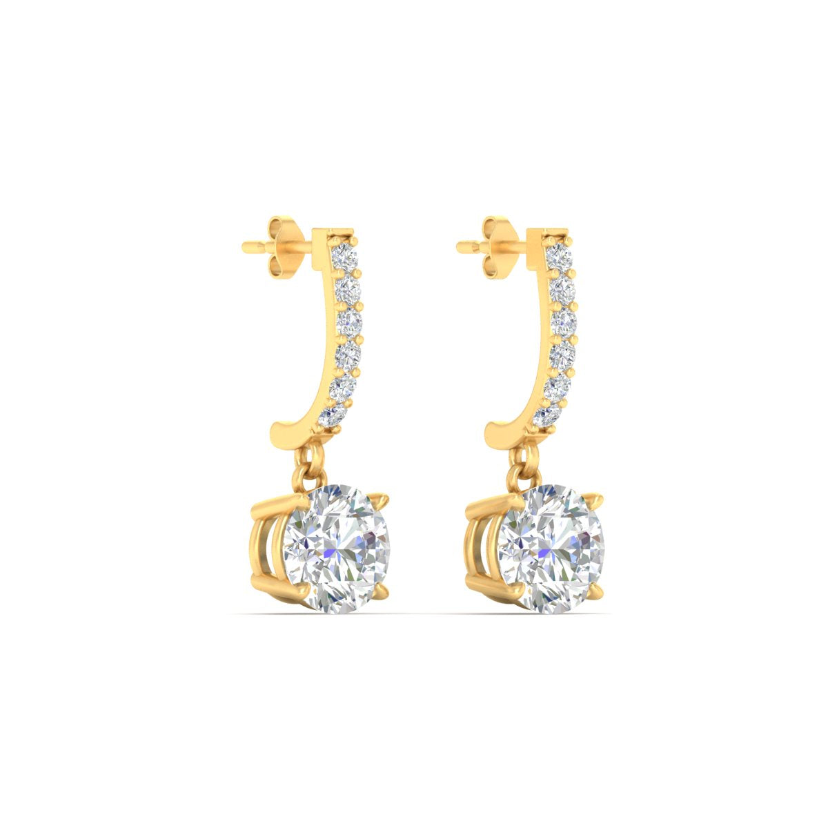 1 Carat Solitaire Diamond Drop Earrings