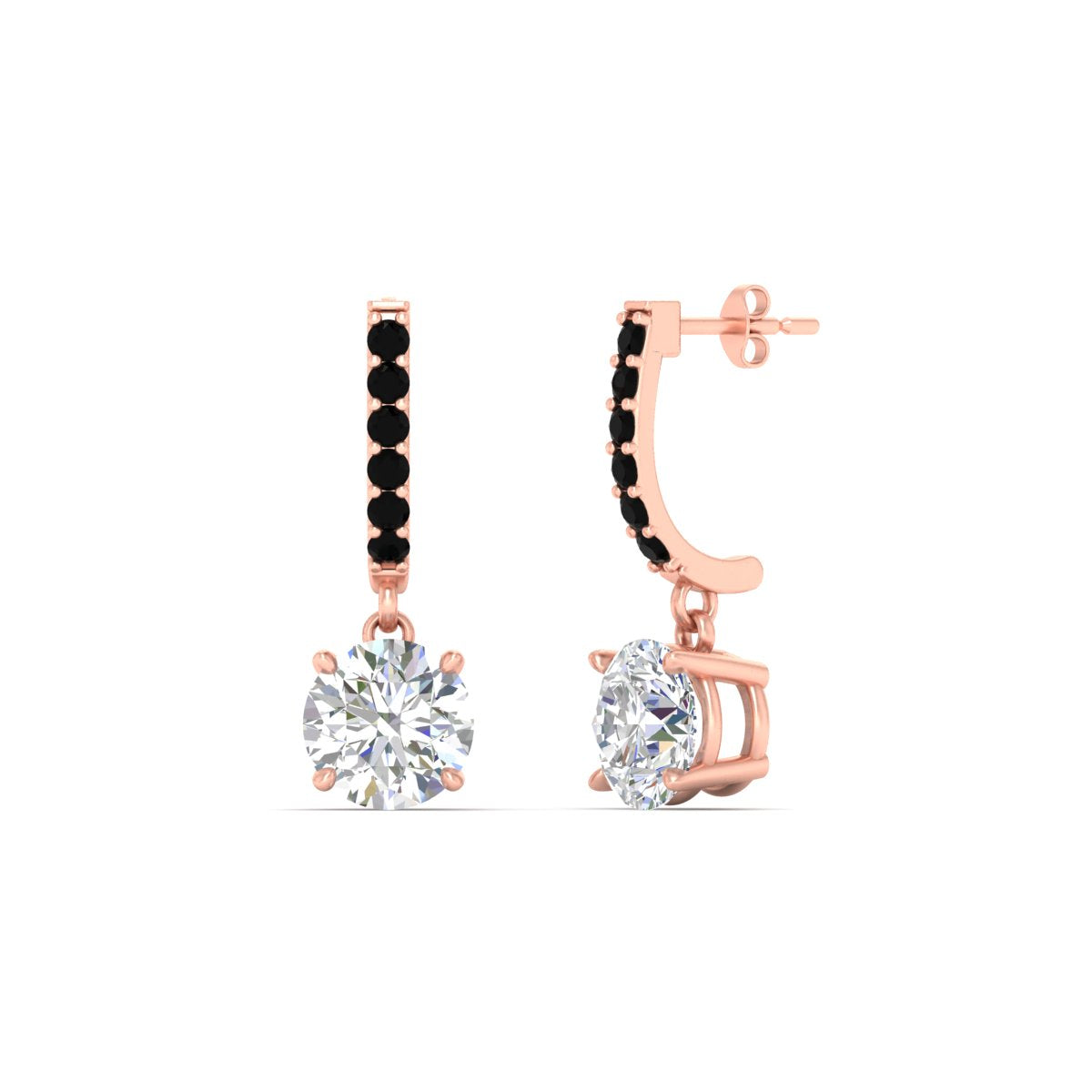 1 Carat Solitaire Diamond Drop Earrings