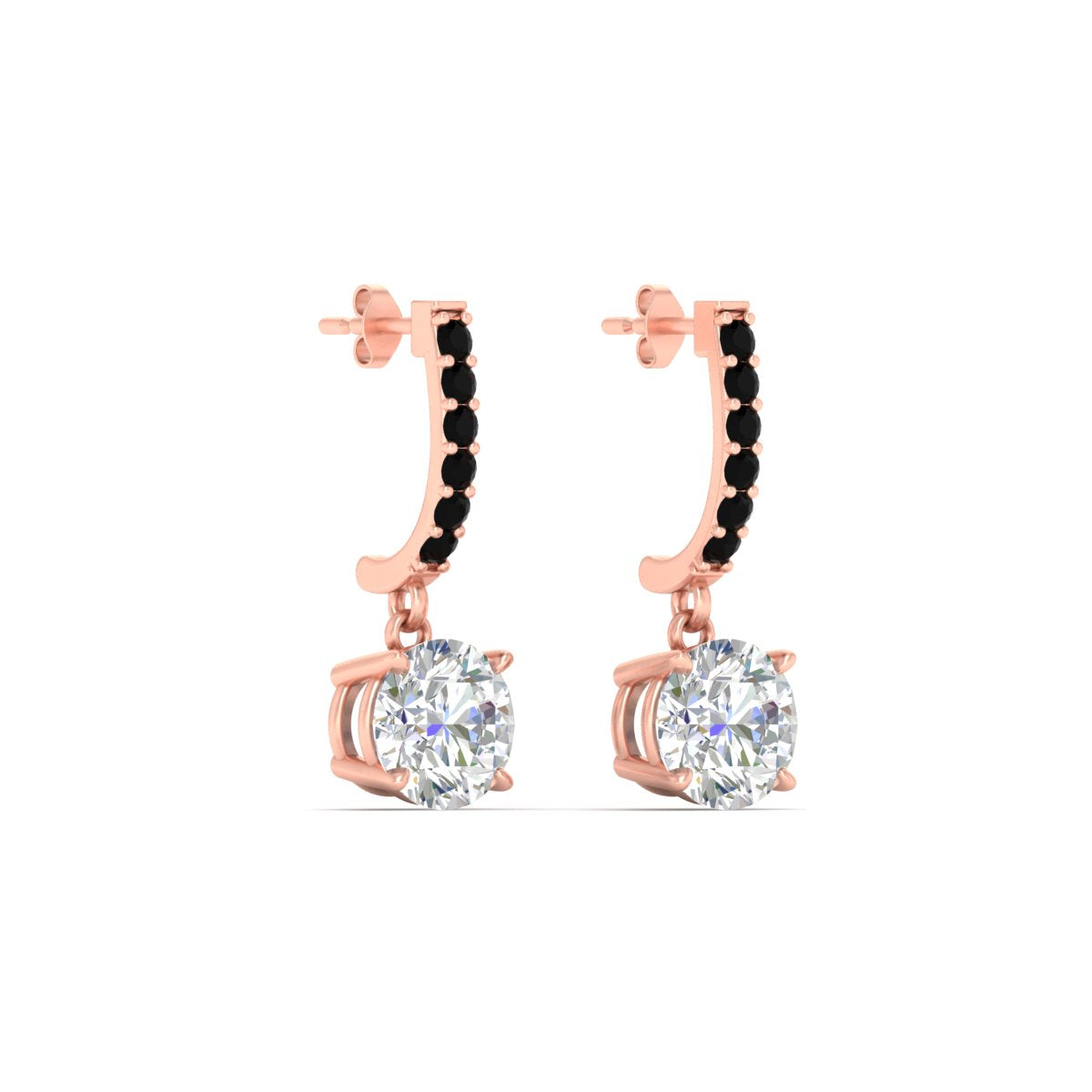1 Carat Solitaire Diamond Drop Earrings