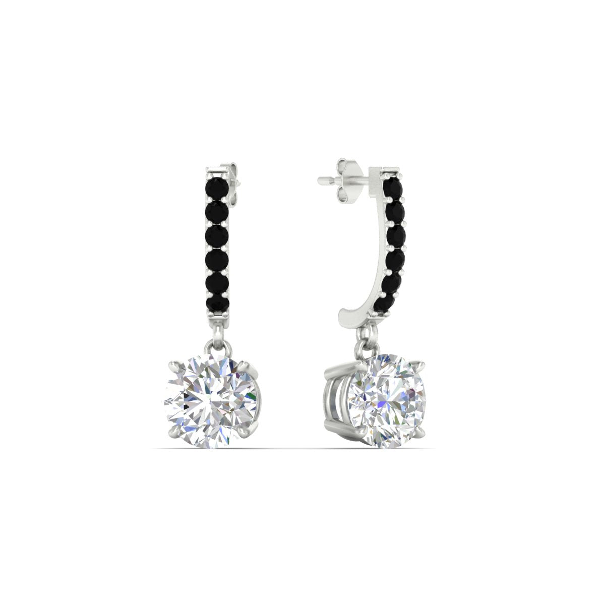 1 Carat Solitaire Diamond Drop Earrings
