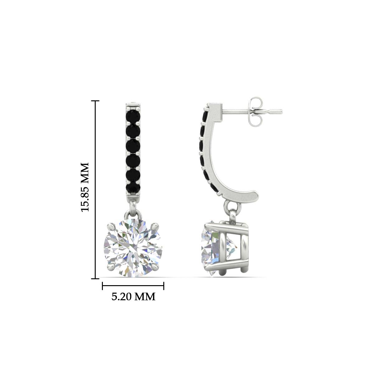 1 Carat Solitaire Diamond Drop Earrings