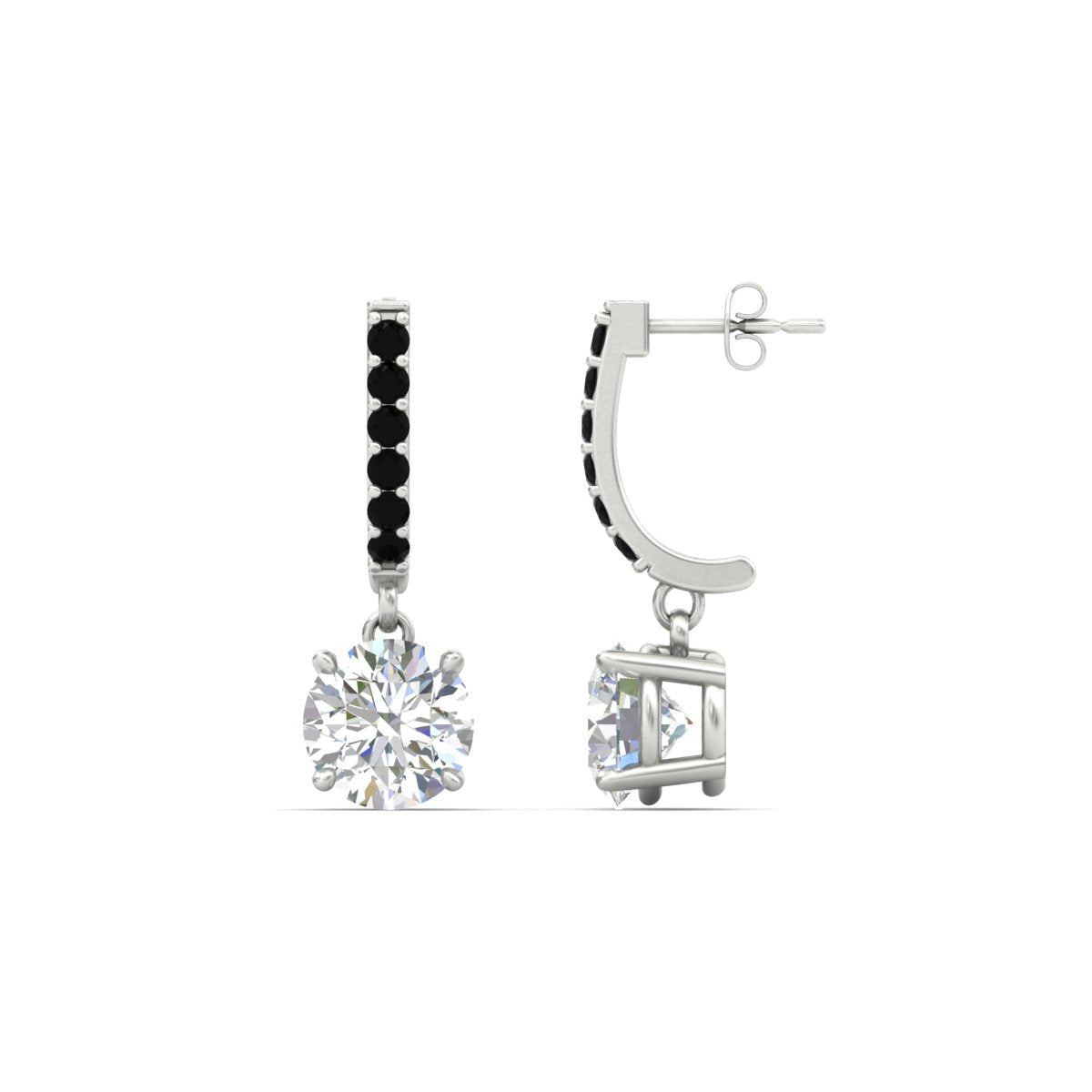 1 Carat Solitaire Diamond Drop Earrings