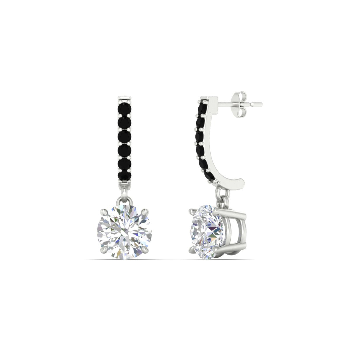 1 Carat Solitaire Diamond Drop Earrings