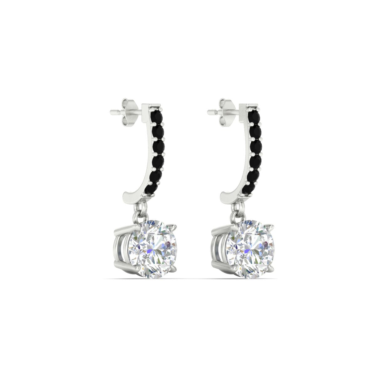 1 Carat Solitaire Diamond Drop Earrings