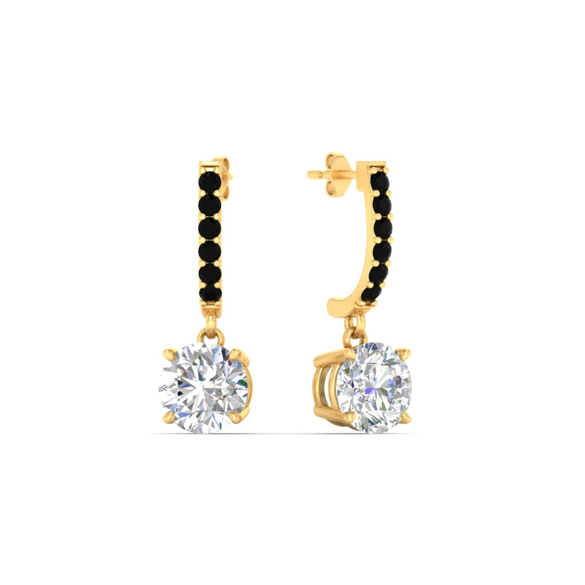 1 Carat Solitaire Diamond Drop Earrings