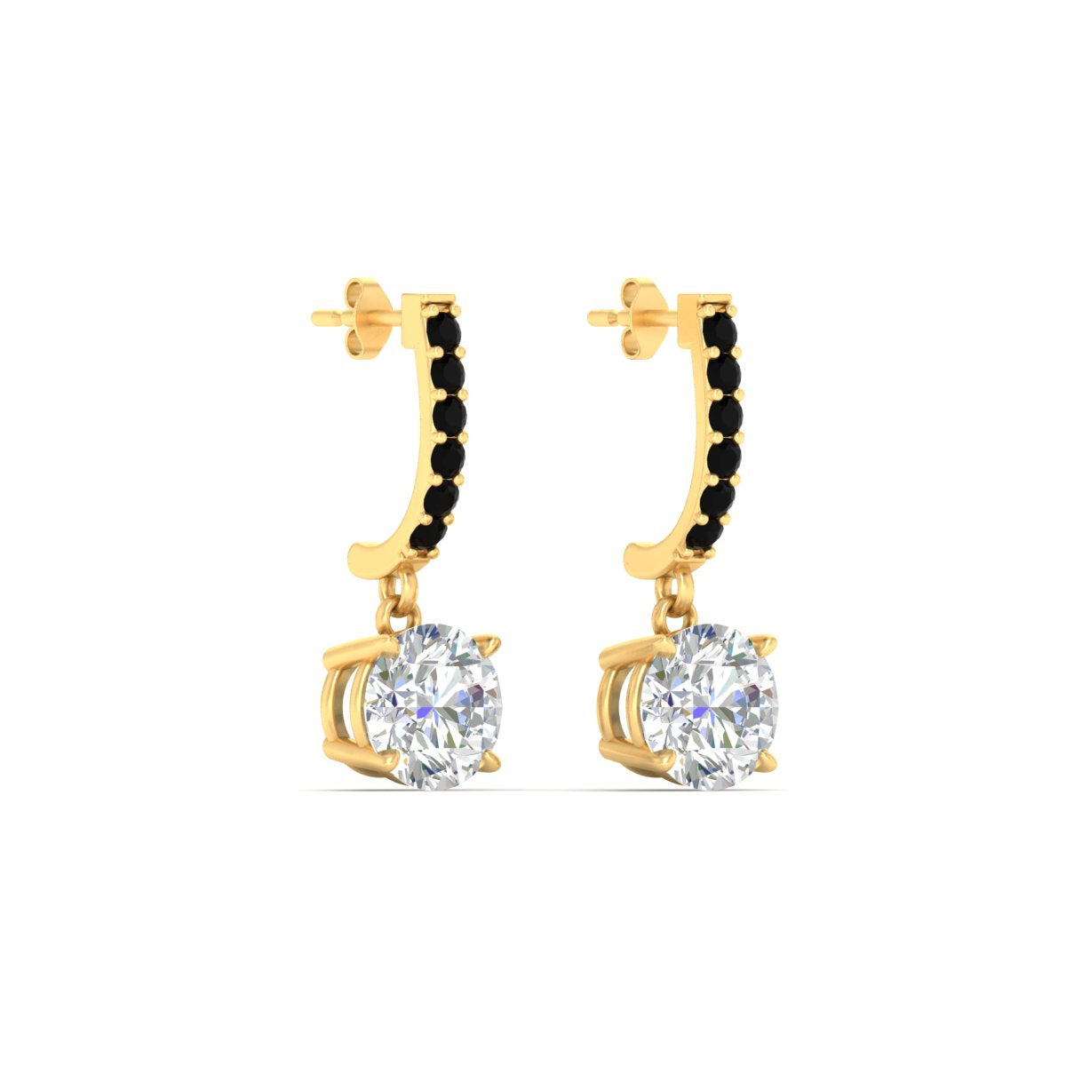 1 Carat Solitaire Diamond Drop Earrings