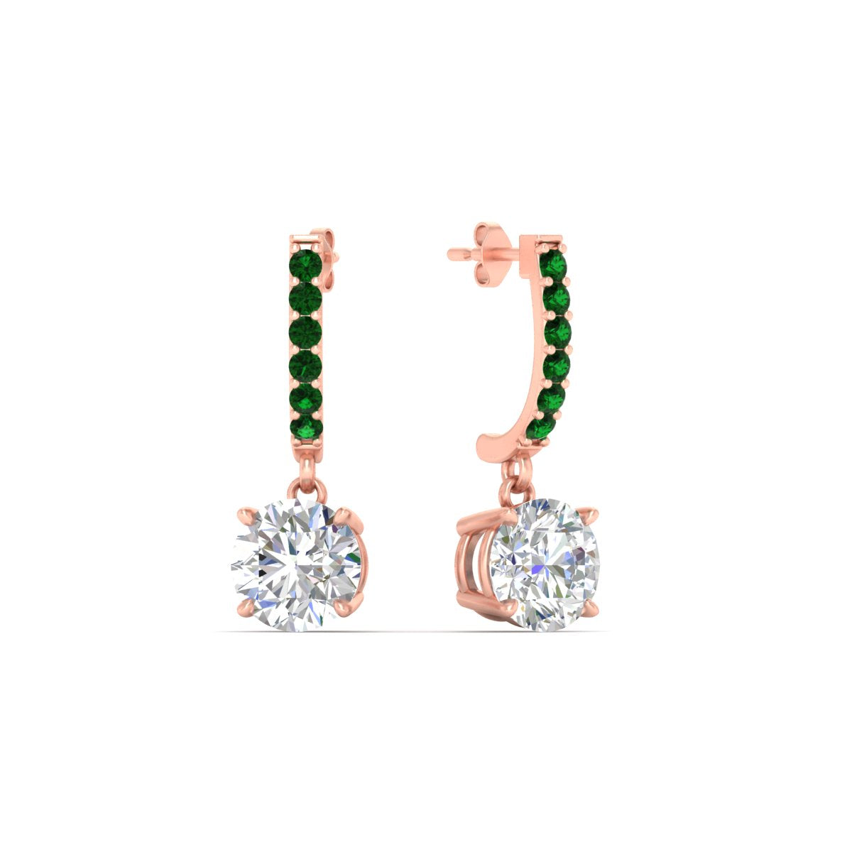 1 Carat Solitaire Diamond Drop Earrings