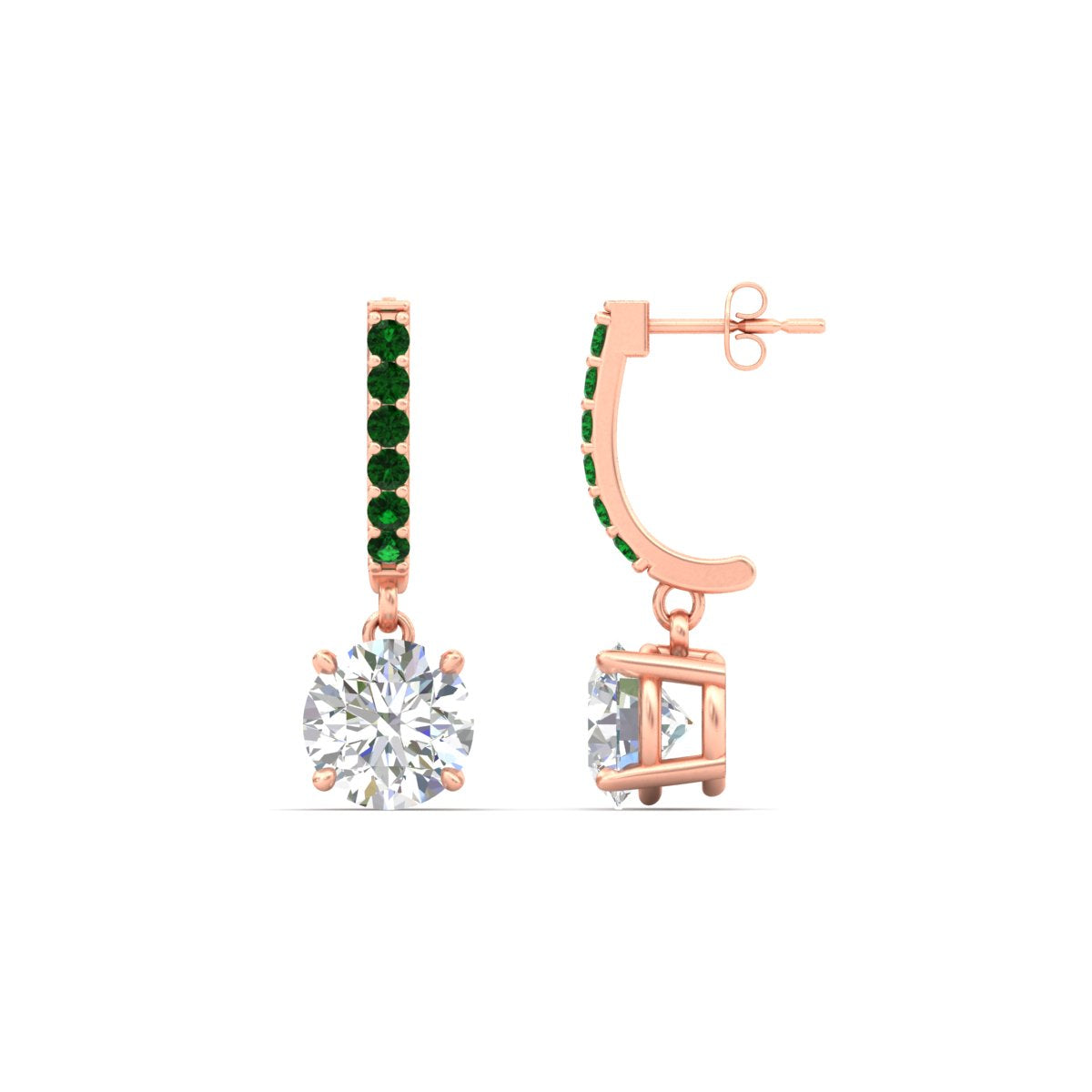 1 Carat Solitaire Diamond Drop Earrings