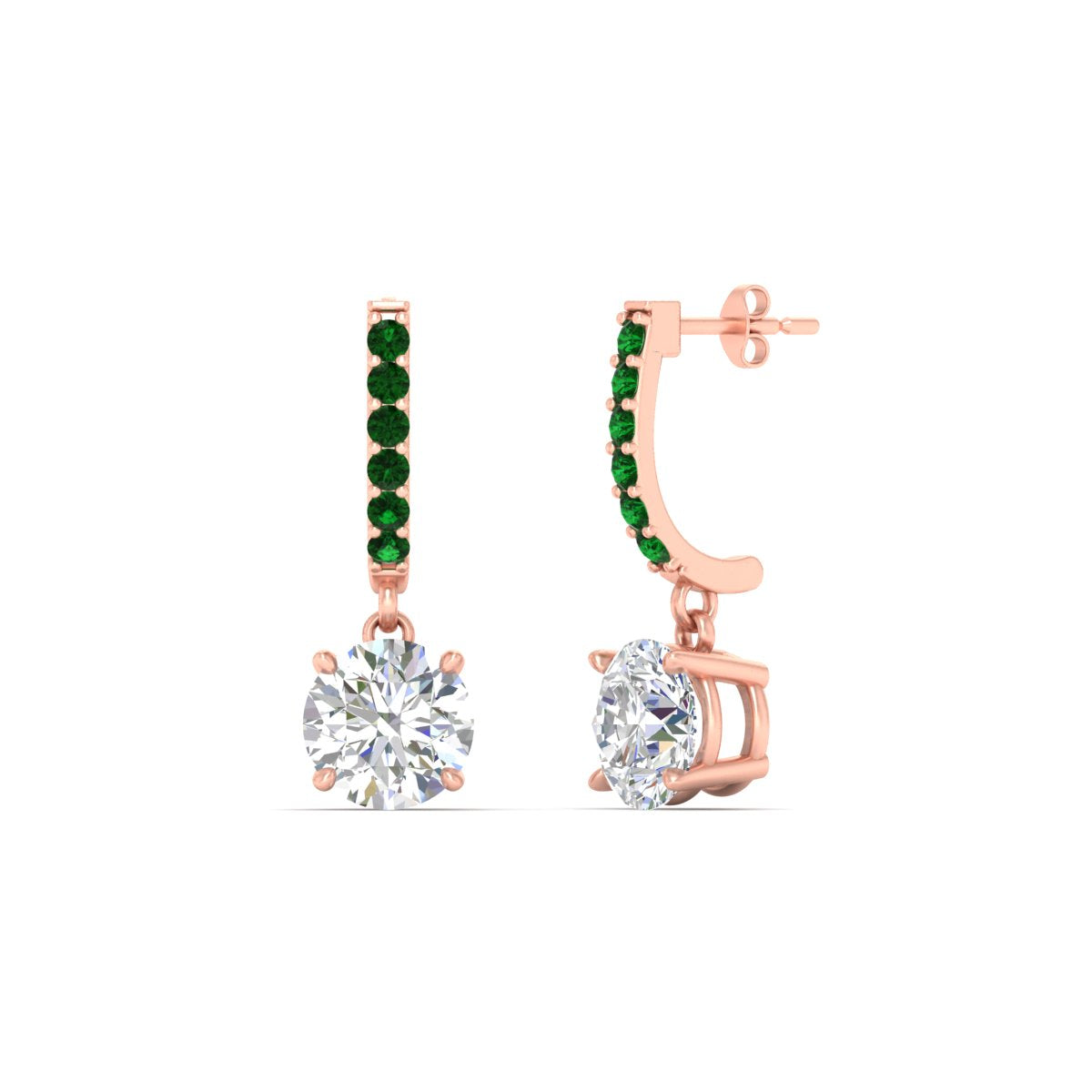 1 Carat Solitaire Diamond Drop Earrings