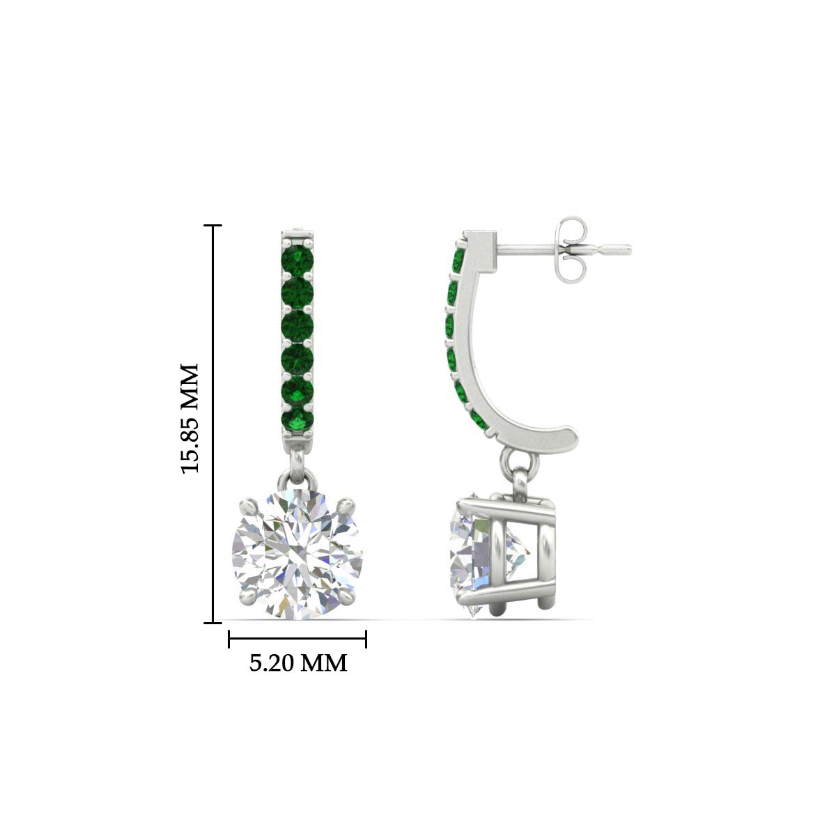 1 Carat Solitaire Diamond Drop Earrings