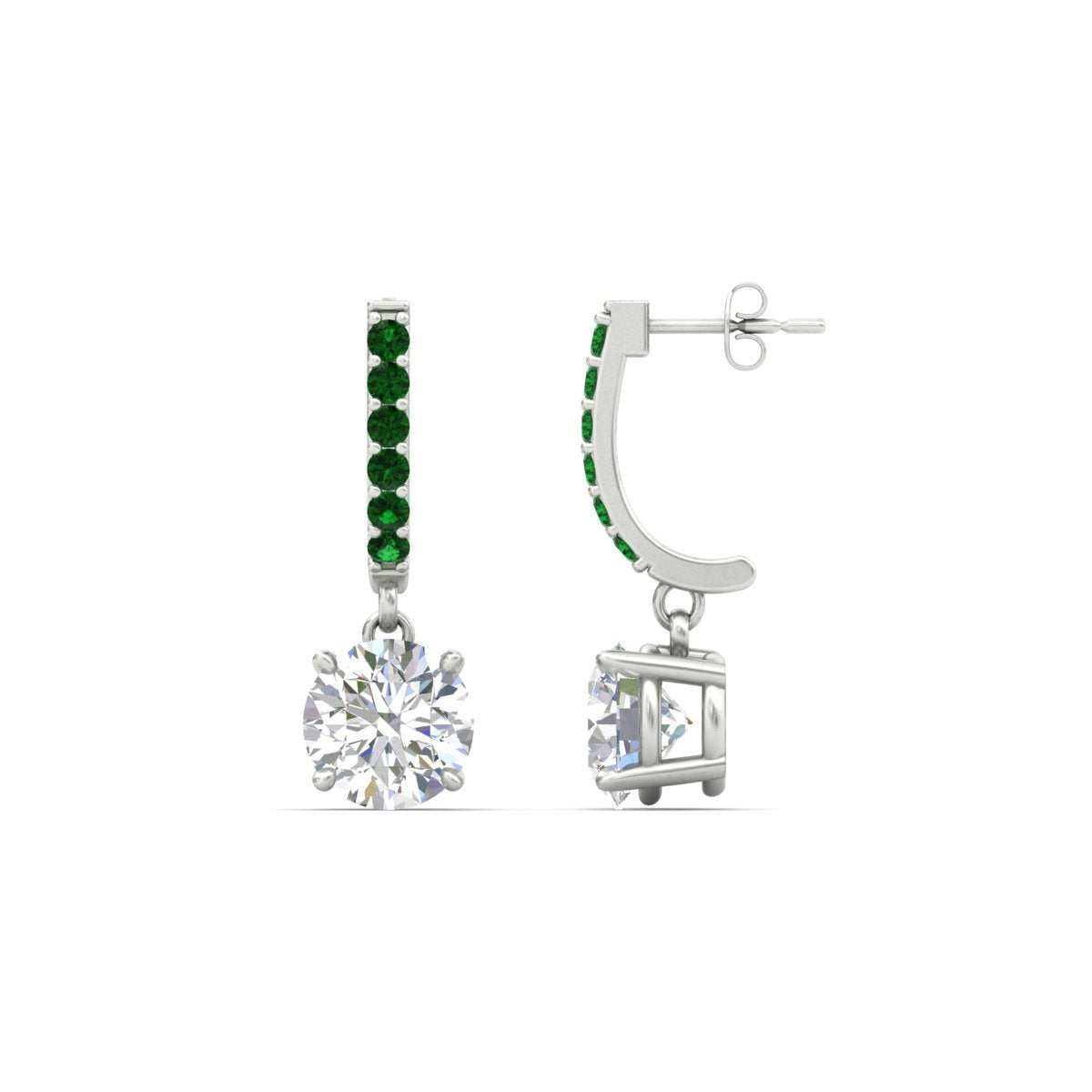 1 Carat Solitaire Diamond Drop Earrings