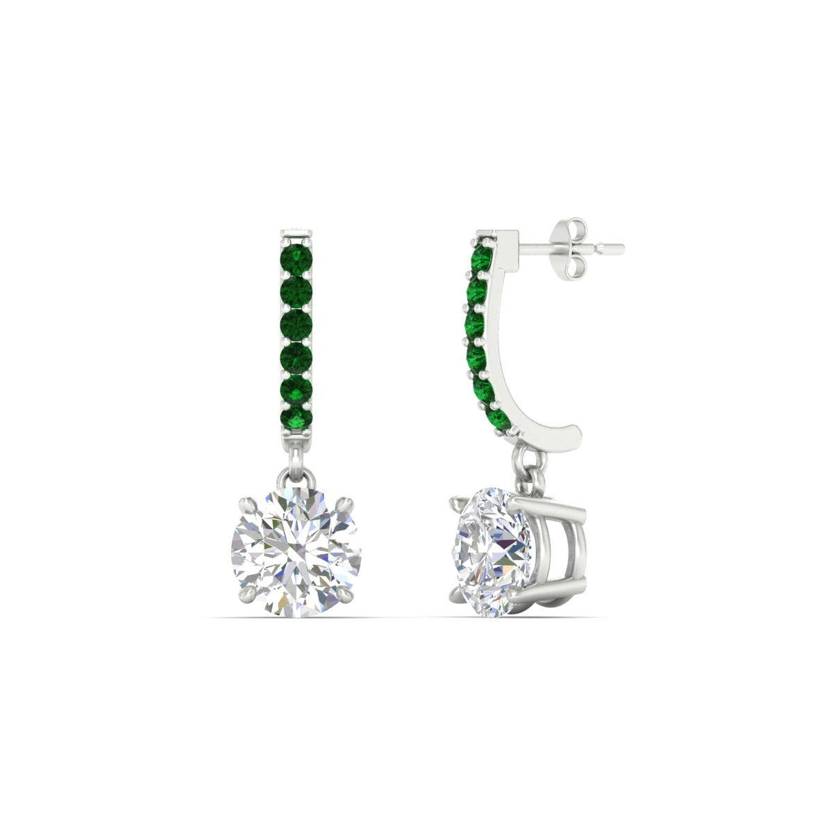 1 Carat Solitaire Diamond Drop Earrings