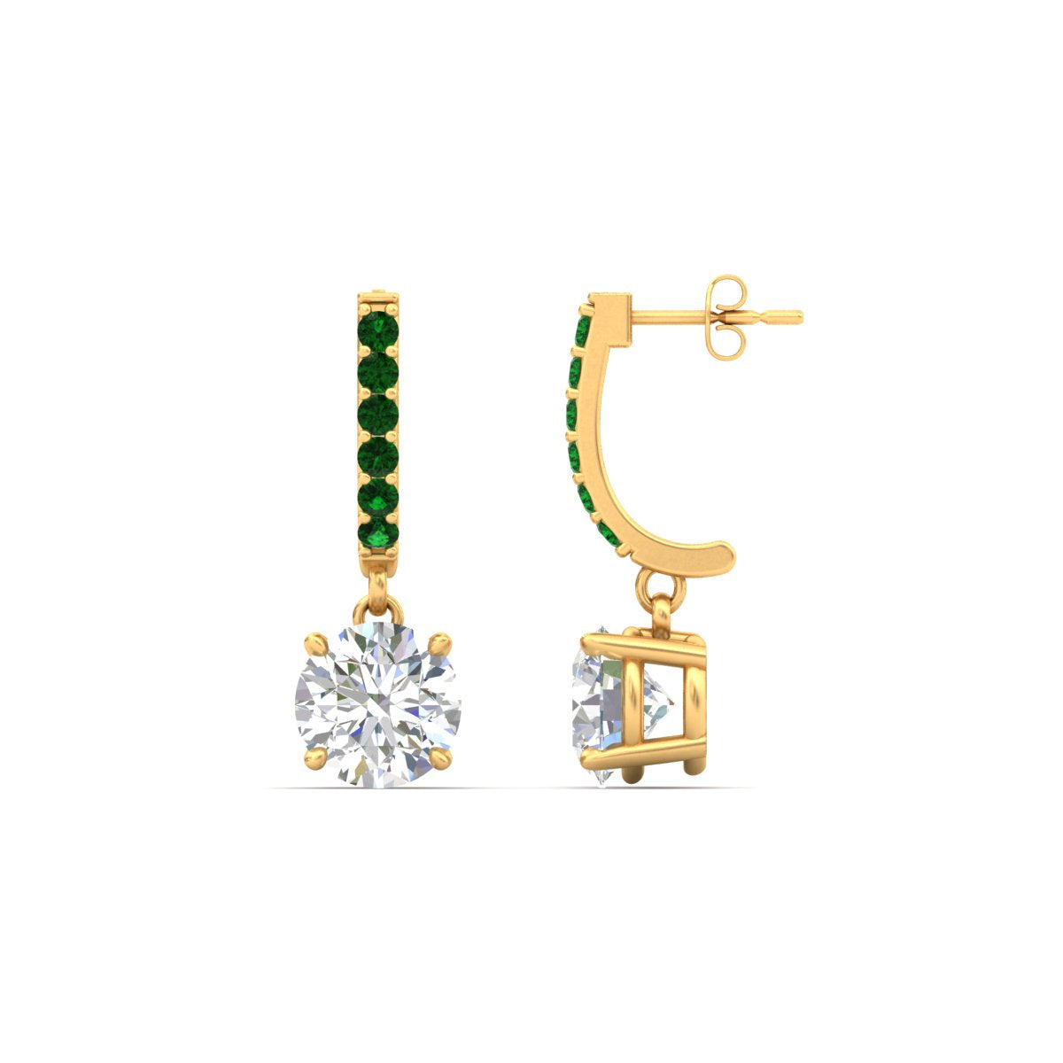 1 Carat Solitaire Diamond Drop Earrings