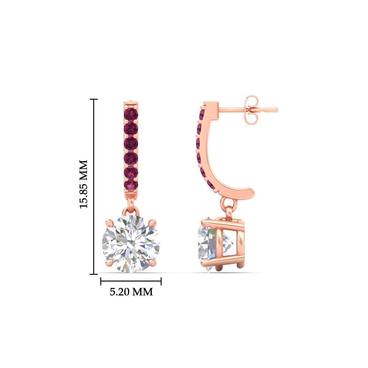 1 Carat Solitaire Diamond Drop Earrings