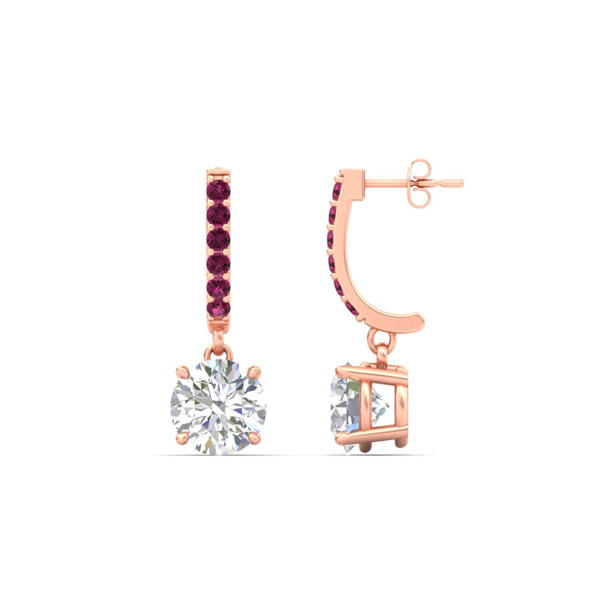 1 Carat Solitaire Diamond Drop Earrings