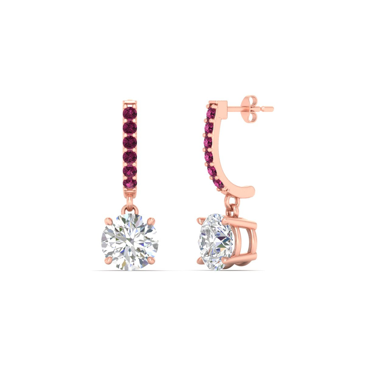 1 Carat Solitaire Diamond Drop Earrings