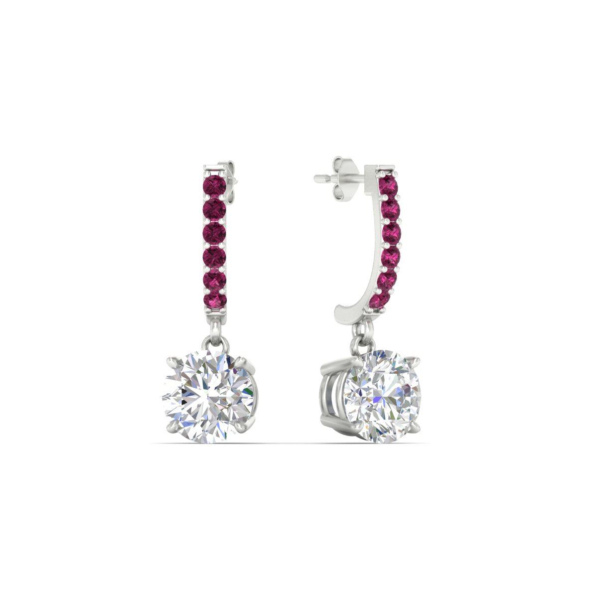 1 Carat Solitaire Diamond Drop Earrings