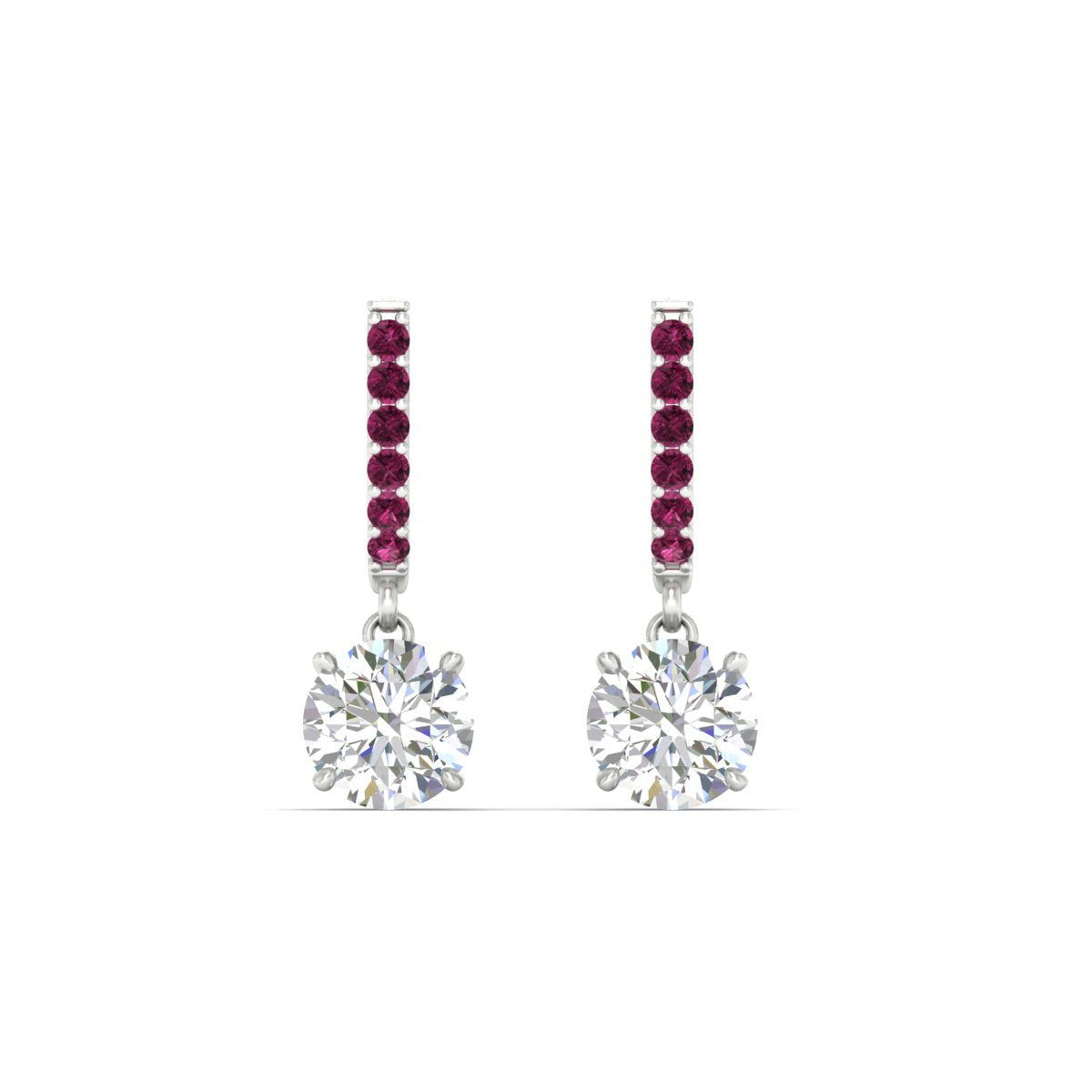 1 Carat Solitaire Diamond Drop Earrings