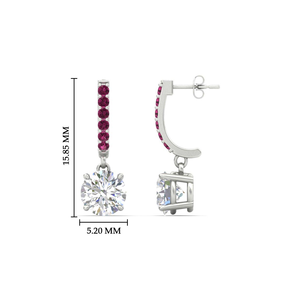 1 Carat Solitaire Diamond Drop Earrings