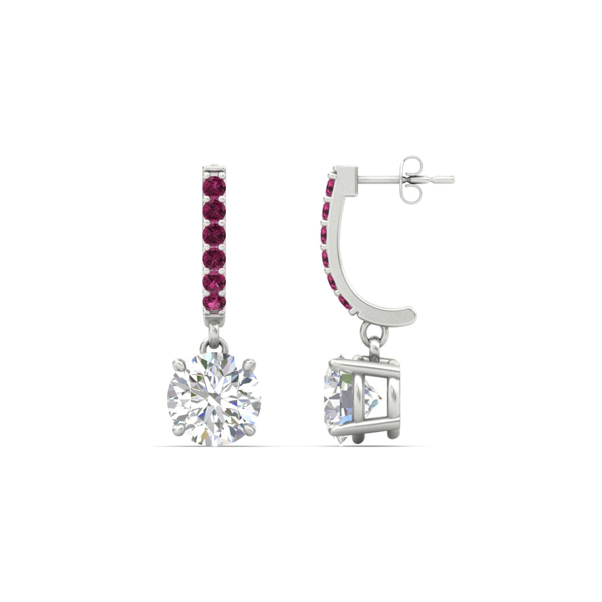 1 Carat Solitaire Diamond Drop Earrings