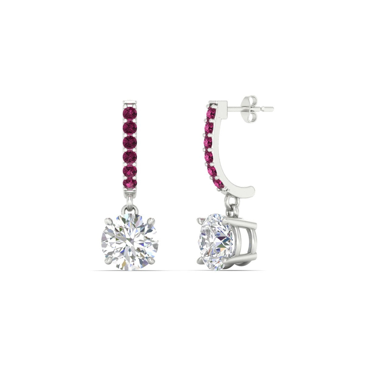 1 Carat Solitaire Diamond Drop Earrings