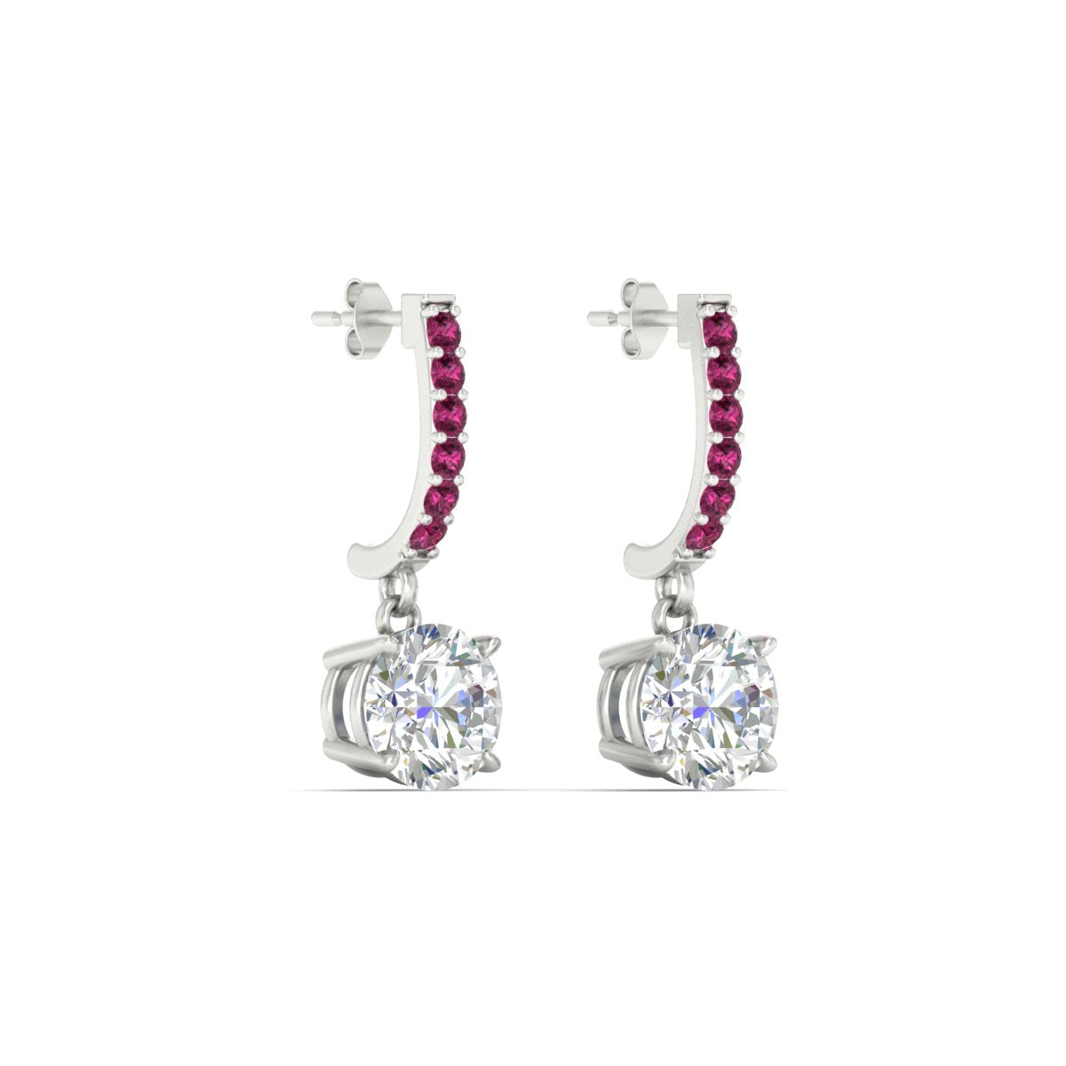 1 Carat Solitaire Diamond Drop Earrings