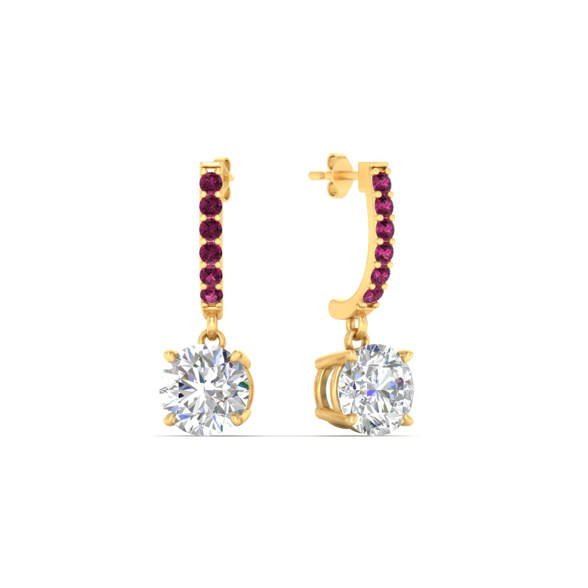1 Carat Solitaire Diamond Drop Earrings
