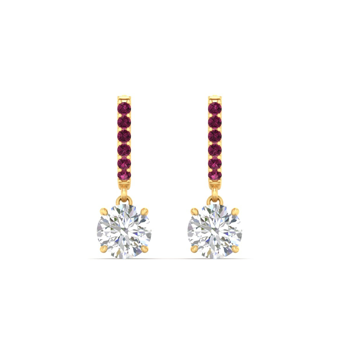 1 Carat Solitaire Diamond Drop Earrings