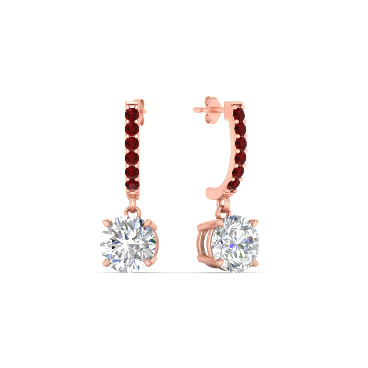1 Carat Solitaire Diamond Drop Earrings