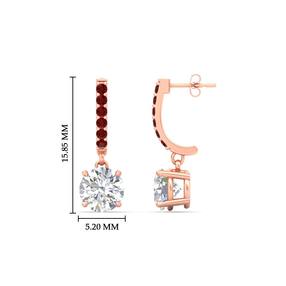 1 Carat Solitaire Diamond Drop Earrings
