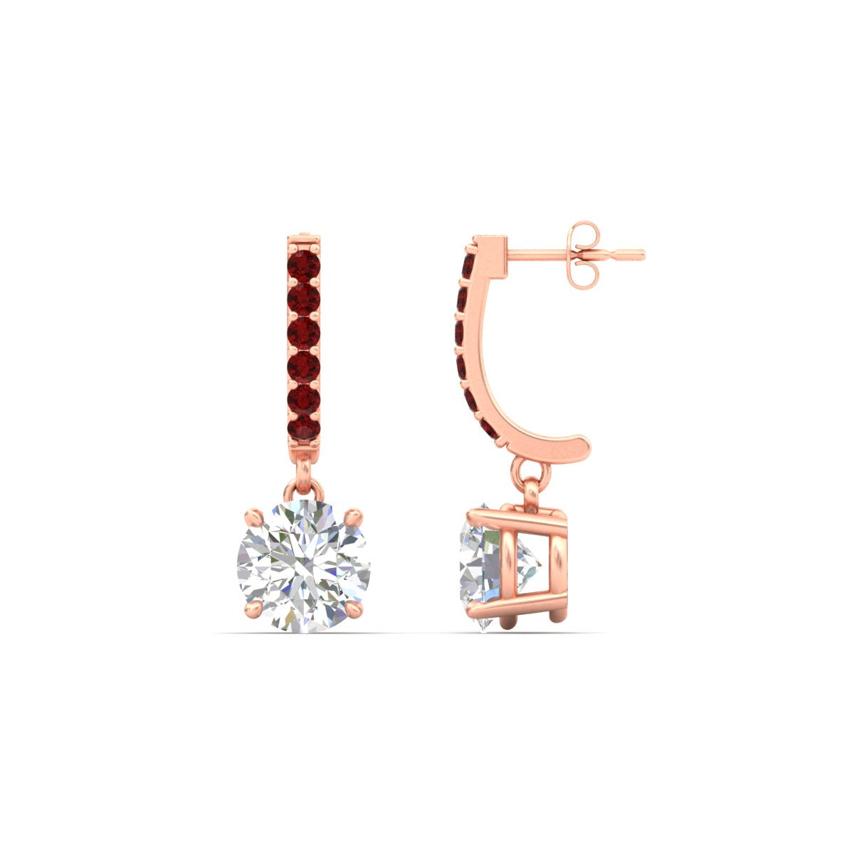 1 Carat Solitaire Diamond Drop Earrings