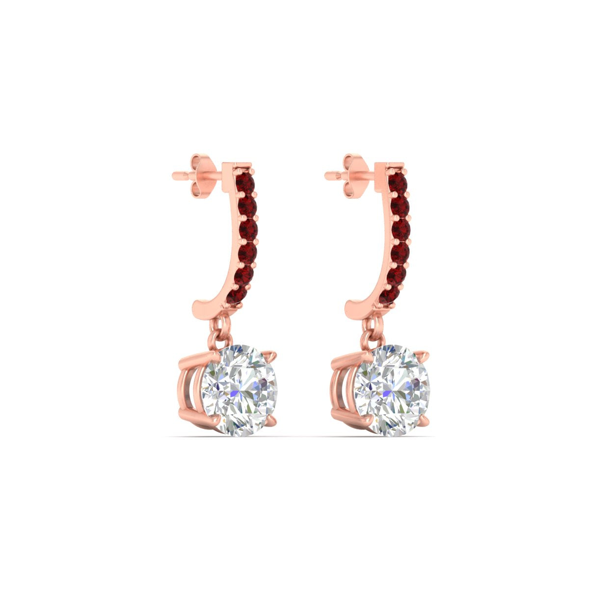 1 Carat Solitaire Diamond Drop Earrings