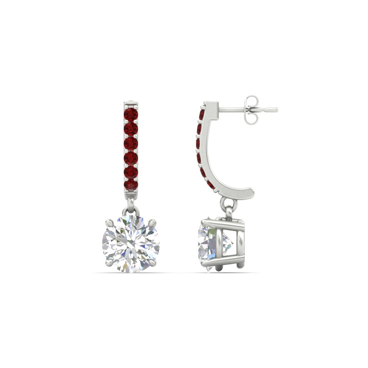 1 Carat Solitaire Diamond Drop Earrings