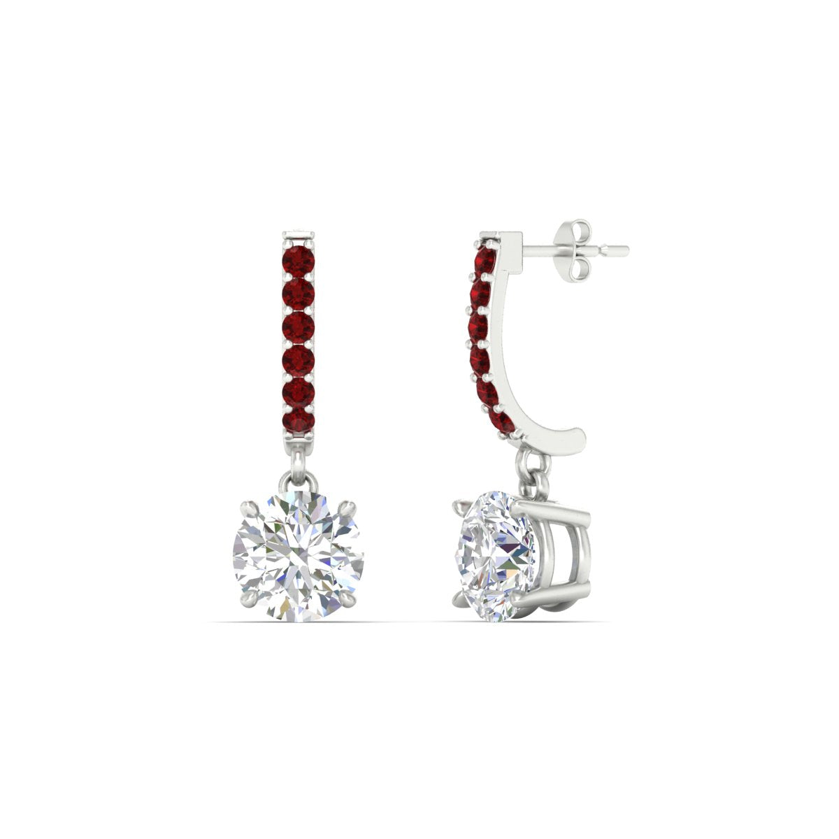 1 Carat Solitaire Diamond Drop Earrings