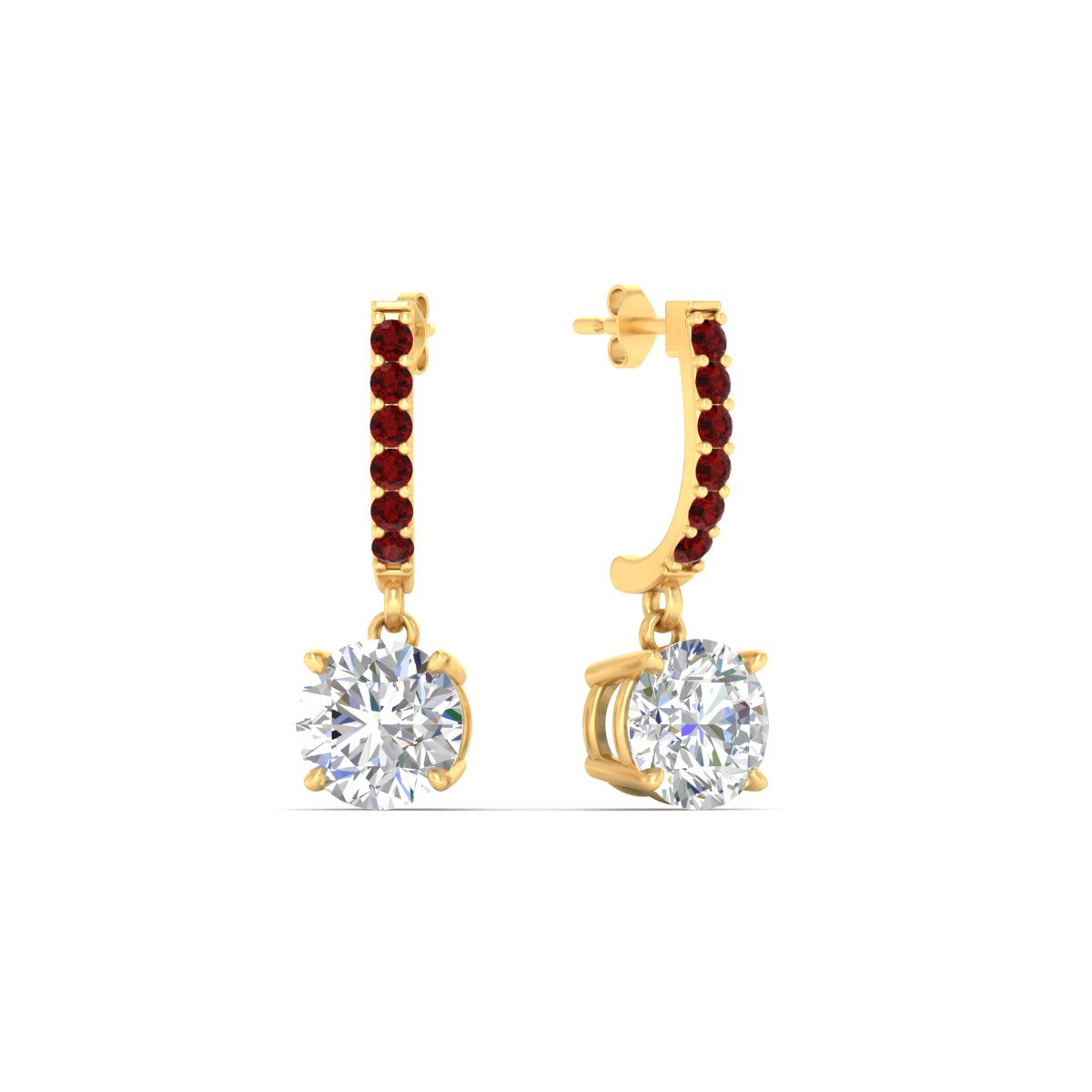 1 Carat Solitaire Diamond Drop Earrings