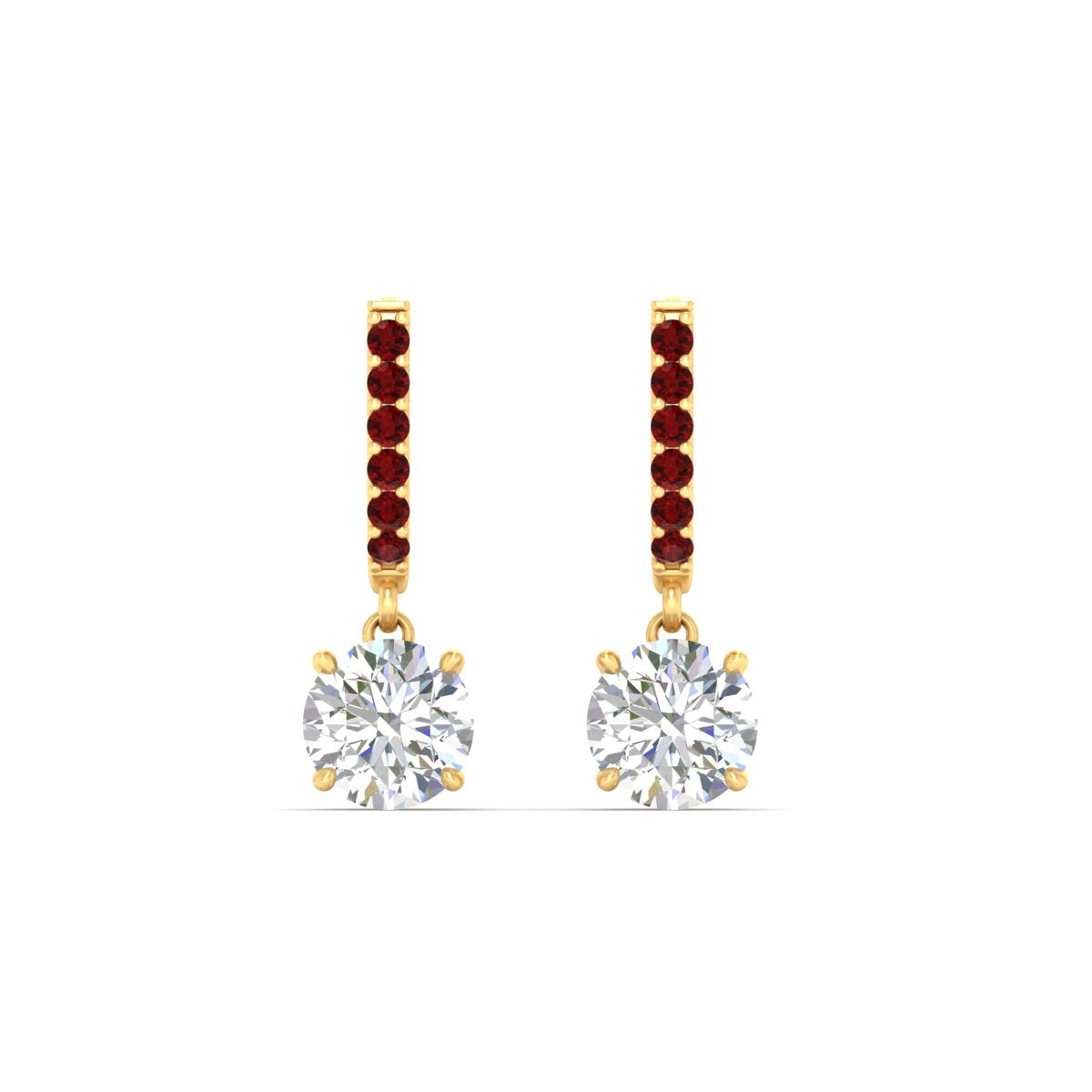 1 Carat Solitaire Diamond Drop Earrings