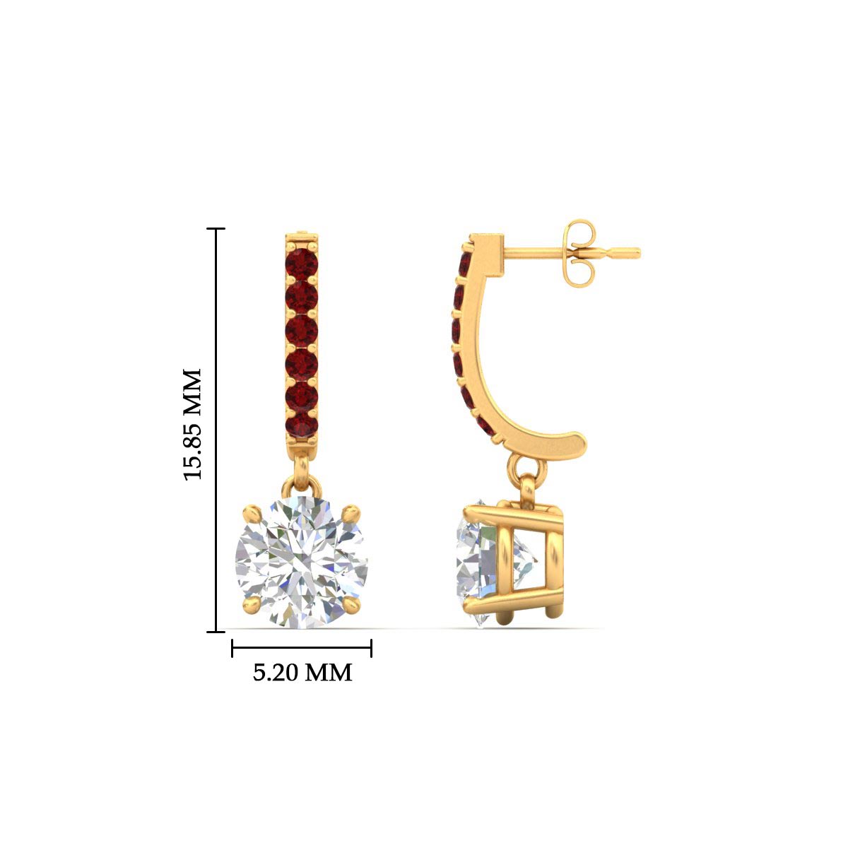 1 Carat Solitaire Diamond Drop Earrings